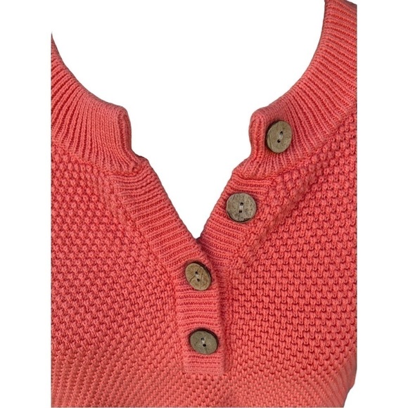 MOD REF Textured Cotton Coral V-neck Sweater | Size:S - Picture 6 of 10